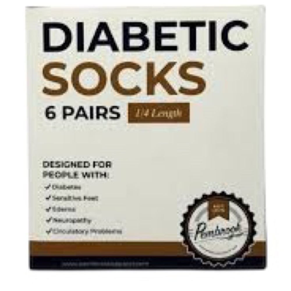 Ankle Diabetic Socks for Women & Men, 6 Pairs Size M